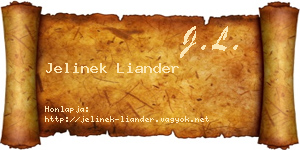 Jelinek Liander névjegykártya